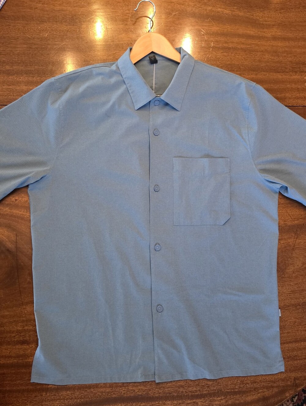 Lululemon Airing Easy Camp Collar Short Sleeve Shirt Blue Size L